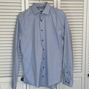 Calibrate Trim Fit Non-Iron Stretch Dress Shirt Light Blue 15 1/2" neck - 34/35"